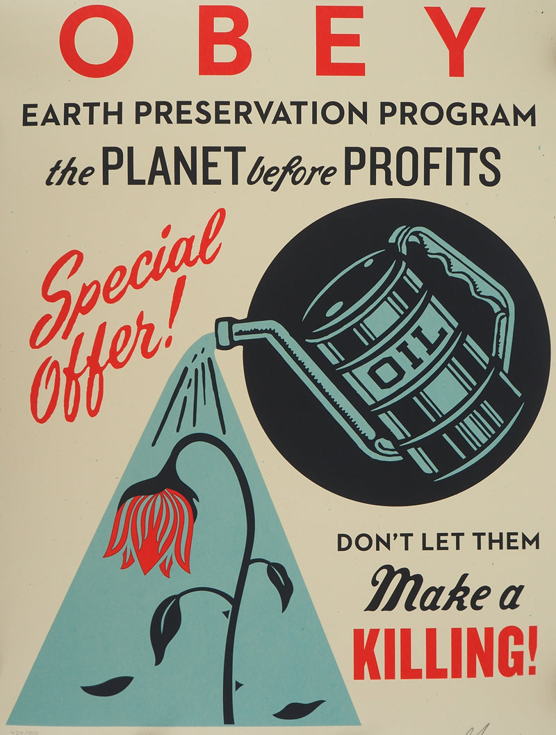 Shepard FAIREY : Ecologie: Earth Preservation, Sérigraphie originale (photo de détail 3) - Crédit photo : Galerie Art.Paris