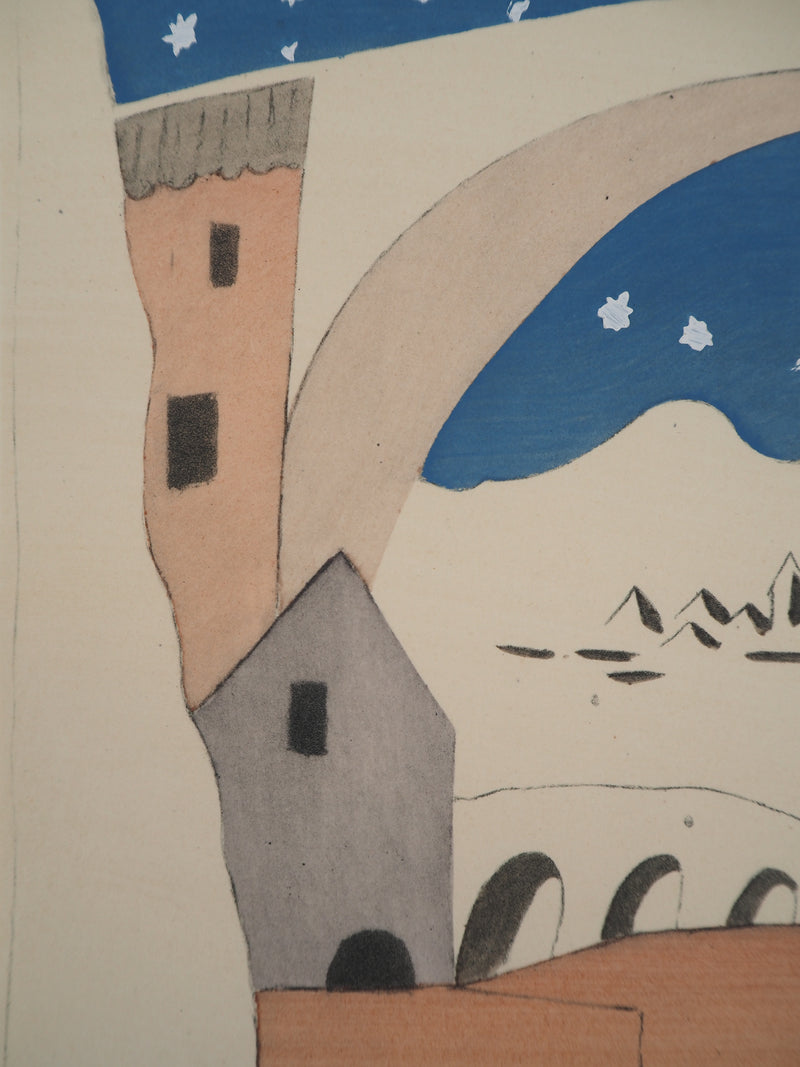 Pablo PICASSO : Ballet, Décor pour le Tricorne, Lithographie et pochoir