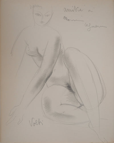 Antoniucci VOLTI : Modèle assis, c, Dessin original (vue générale) - Crédit photo : Galerie Art.Paris