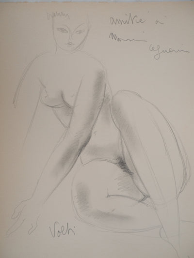 Antoniucci VOLTI : Modèle assis, c, Dessin original (photo de détail 3) - Crédit photo : Galerie Art.Paris