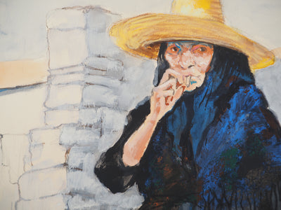 Victor VIKO : Ibiza, Vieille femme fumant, Aquarelle originale (photo de détail 6) - Crédit photo : Galerie Art.Paris