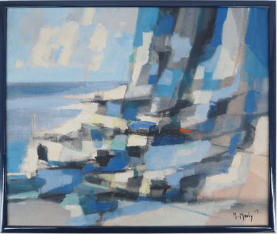 Marcel MOULY : Italie, Bord de Mer et Falaise, Tableau original (vue générale) - Crédit photo : Galerie Art.Paris