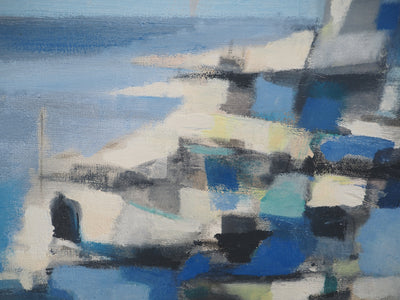 Marcel MOULY : Italie, Bord de Mer et Falaise, Tableau original (photo de détail 5) - Crédit photo : Galerie Art.Paris