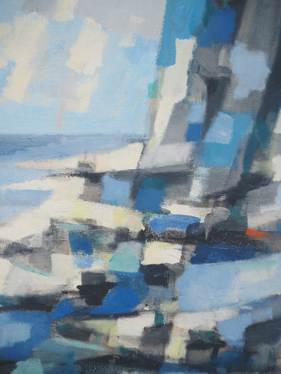Marcel MOULY : Italie, Bord de Mer et Falaise, Tableau original (photo de détail 6) - Crédit photo : Galerie Art.Paris