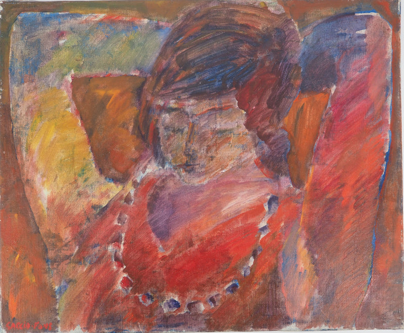 Pierre GARCIA-FONS : Femme au repos, Huile sur toile signée