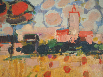 Albert ZAVARO : Paysages aux meules de foin, c, Tableau original (photo de détail 5) - Crédit photo : Galerie Art.Paris