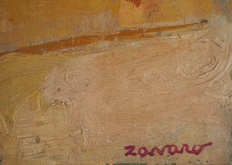 Albert ZAVARO : Paysages aux meules de foin, c, Tableau original (photo de détail 2) - Crédit photo : Galerie Art.Paris
