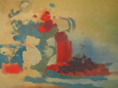 Roland BIERGE : Nature morte abstraite, Huile sur toile signée