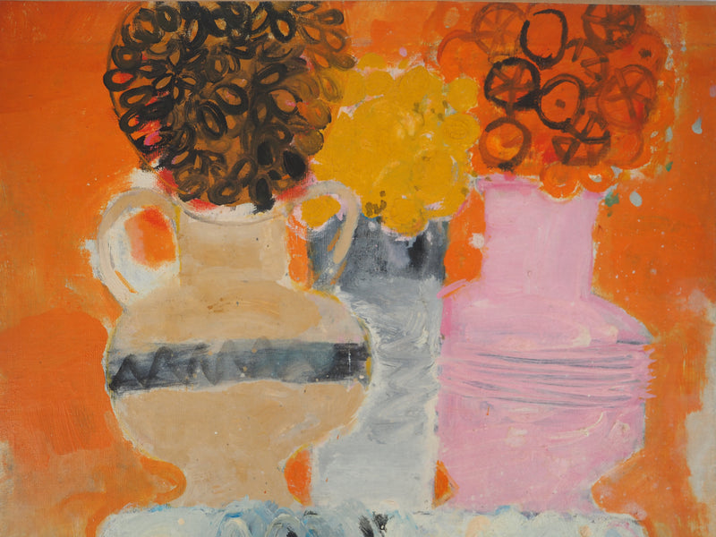 Albert ZAVARO : La table aux bouquets de fleurs, c, Tableau original (photo de détail 3) - Crédit photo : Galerie Art.Paris