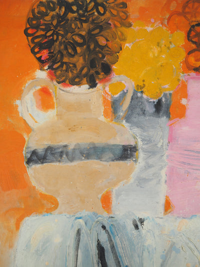 Albert ZAVARO : La table aux bouquets de fleurs, c, Tableau original (photo de détail 4) - Crédit photo : Galerie Art.Paris