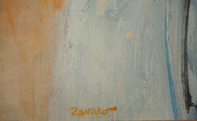 Albert ZAVARO : La table aux bouquets de fleurs, c, Tableau original (photo de détail 2) - Crédit photo : Galerie Art.Paris