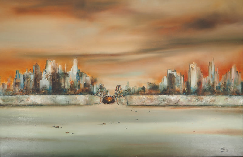 Bernard LOUEDIN : Araignée en ville, Tableau original (photo de détail 3) - Crédit photo : Galerie Art.Paris