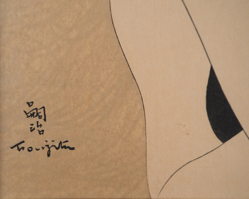 Léonard Tsuguharu FOUJITA : Jeune femme blonde, Gravure sur bois originale signée
