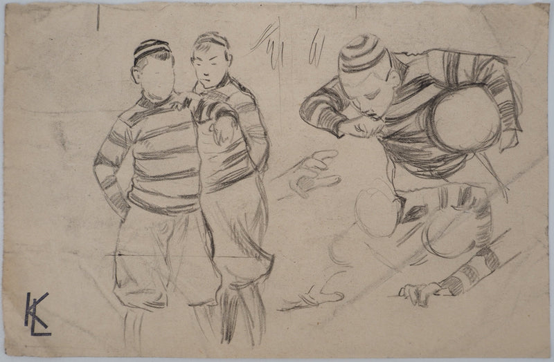 Léopold Franz KOWALSKI : Le jeu, c, Dessin original (vue générale) - Crédit photo : Galerie Art.Paris