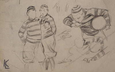 Léopold Franz KOWALSKI : Le jeu, c, Dessin original (photo de détail 2) - Crédit photo : Galerie Art.Paris