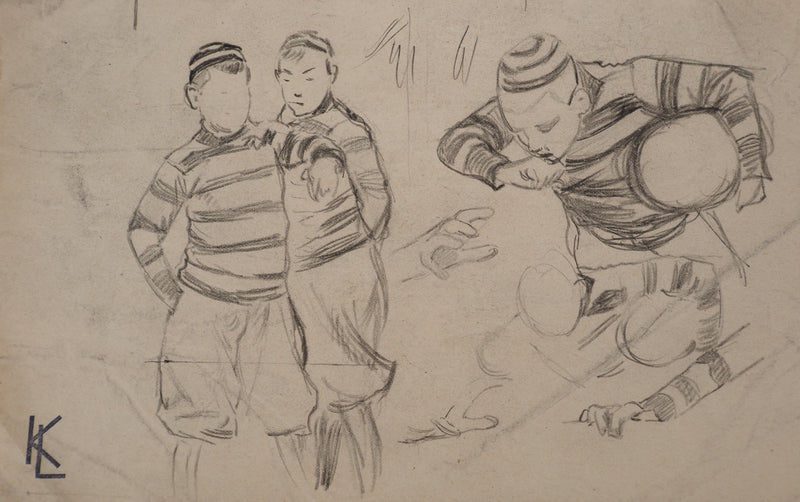 Léopold Franz KOWALSKI : Le jeu, c, Dessin original (photo de détail 2) - Crédit photo : Galerie Art.Paris