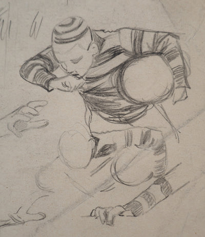 Léopold Franz KOWALSKI : Le jeu, c, Dessin original (photo de détail 4) - Crédit photo : Galerie Art.Paris