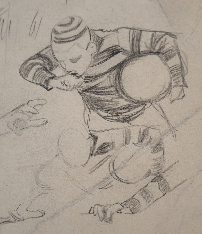 Léopold Franz KOWALSKI : Le jeu, c, Dessin original (photo de détail 4) - Crédit photo : Galerie Art.Paris