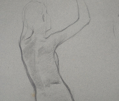 Léopold Franz KOWALSKI : Étude du nu féminin de dos, c, Dessin original (photo de détail 3) - Crédit photo : Galerie Art.Paris