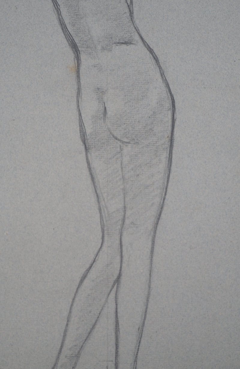 Léopold Franz KOWALSKI : Étude du nu féminin de dos, c, Dessin original (photo de détail 4) - Crédit photo : Galerie Art.Paris