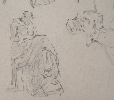 Léopold Franz KOWALSKI : Étude de la position assise, femme, c, Dessin original (photo de détail 4) - Crédit photo : Galerie Art.Paris