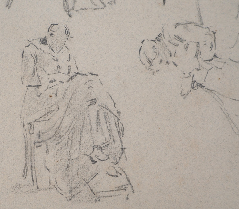 Léopold Franz KOWALSKI : Étude de la position assise, femme, c, Dessin original (photo de détail 4) - Crédit photo : Galerie Art.Paris