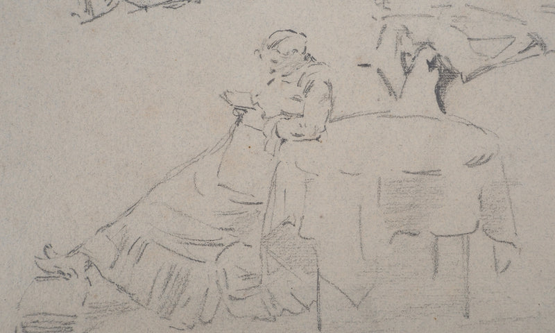 Léopold Franz KOWALSKI : Étude de la position assise, femme, c, Dessin original (photo de détail 5) - Crédit photo : Galerie Art.Paris