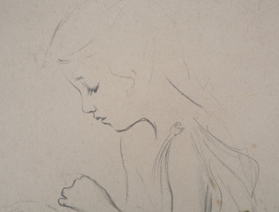 Léopold Franz KOWALSKI : Fillette de profil, c, Dessin original (photo de détail 4) - Crédit photo : Galerie Art.Paris