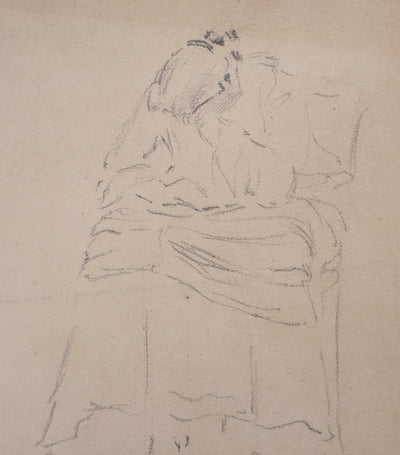 Léopold Franz KOWALSKI : Sujet féminin à la lecture, c, Dessin original (photo de détail 4) - Crédit photo : Galerie Art.Paris