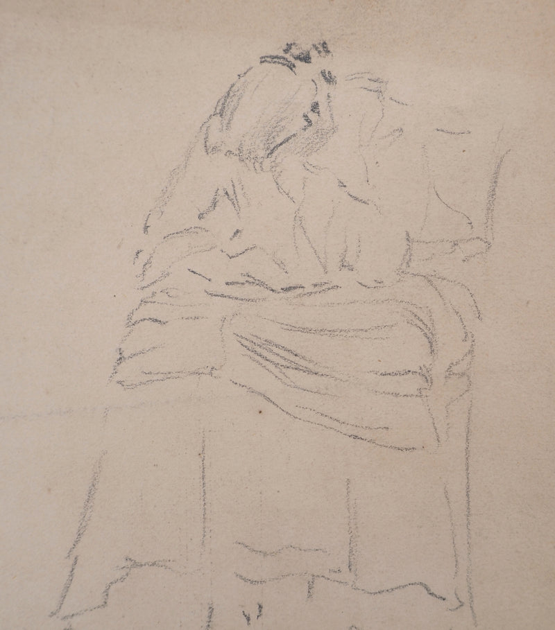 Léopold Franz KOWALSKI : Sujet féminin à la lecture, c, Dessin original (photo de détail 4) - Crédit photo : Galerie Art.Paris