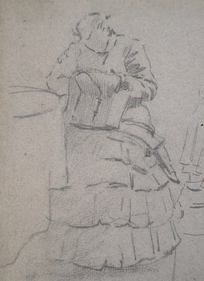 Léopold Franz KOWALSKI : Étude et variations de la position assise, c, Dessin original (photo de détail 3) - Crédit photo : Galerie Art.Paris