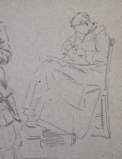 Léopold Franz KOWALSKI : Étude et variations de la position assise, c, Dessin original (photo de détail 4) - Crédit photo : Galerie Art.Paris