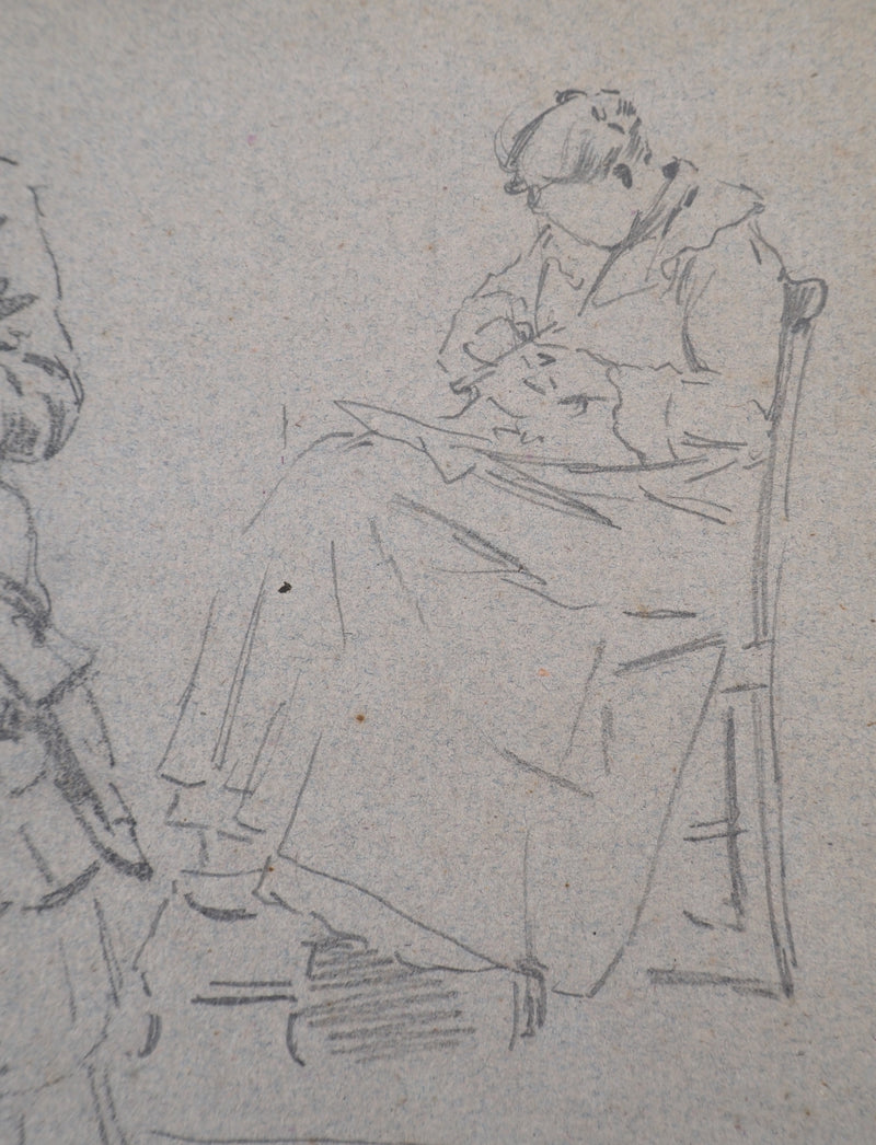 Léopold Franz KOWALSKI : Étude et variations de la position assise, c, Dessin original (photo de détail 4) - Crédit photo : Galerie Art.Paris
