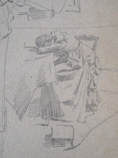 Léopold Franz KOWALSKI : Étude et variations de la position assise, c, Dessin original (photo de détail 5) - Crédit photo : Galerie Art.Paris