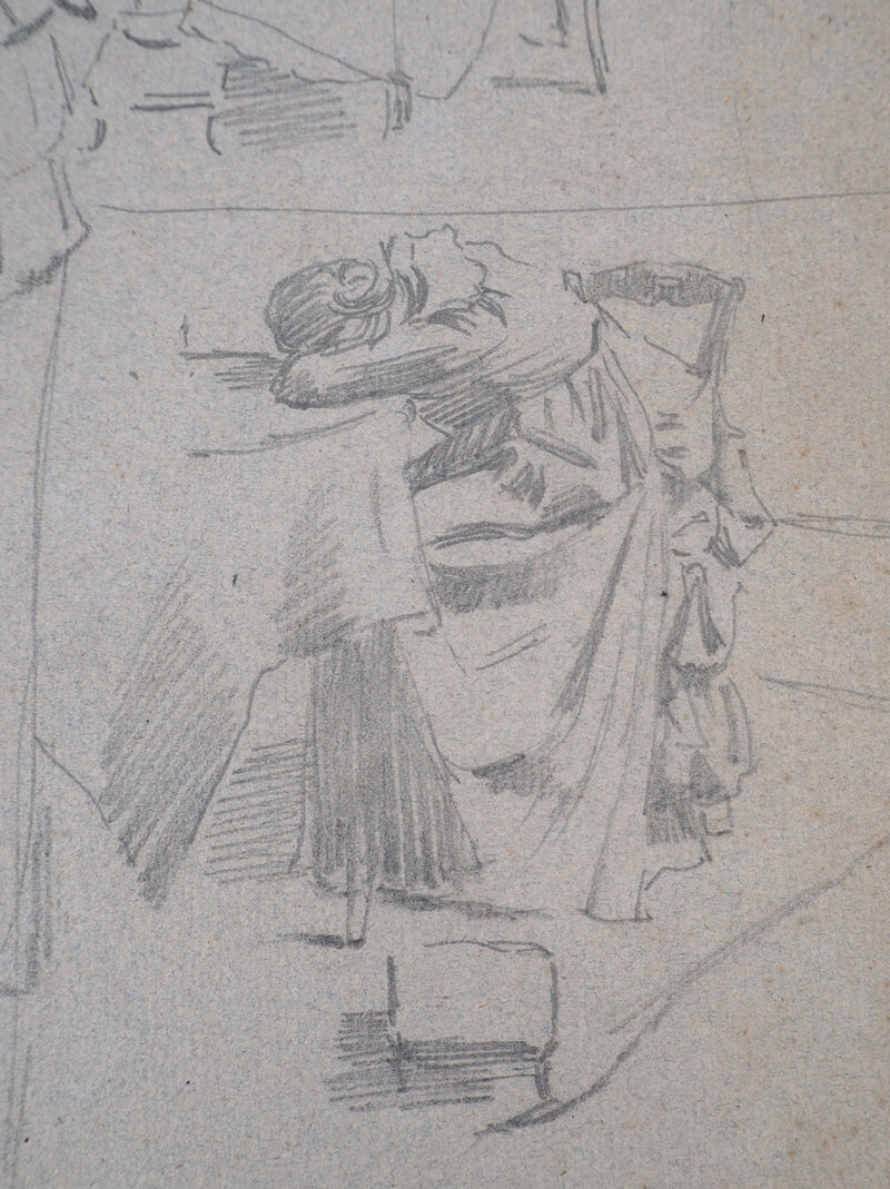 Léopold Franz KOWALSKI : Étude et variations de la position assise, c, Dessin original (photo de détail 5) - Crédit photo : Galerie Art.Paris