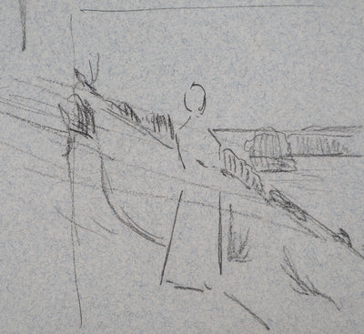 Léopold Franz KOWALSKI : Silhouette féminine et paysage, c, Dessin original (photo de détail 3) - Crédit photo : Galerie Art.Paris