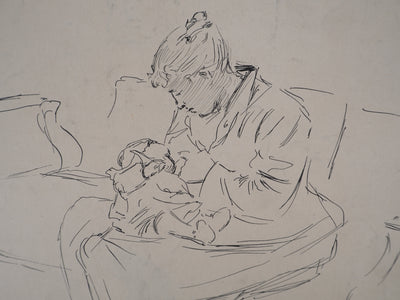 Léopold Franz KOWALSKI : Une mère et son enfant, c, Dessin original (photo de détail 3) - Crédit photo : Galerie Art.Paris