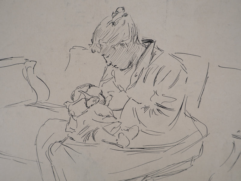 Léopold Franz KOWALSKI : Une mère et son enfant, c, Dessin original (photo de détail 3) - Crédit photo : Galerie Art.Paris