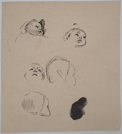 Léopold Franz KOWALSKI : Une mère et son enfant, c, Dessin original (photo de détail 5) - Crédit photo : Galerie Art.Paris