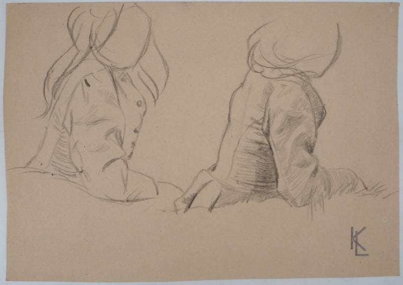 Léopold Franz KOWALSKI : Deux esquisses de veste, c, Dessin original (vue générale) - Crédit photo : Galerie Art.Paris