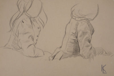 Léopold Franz KOWALSKI : Deux esquisses de veste, c, Dessin original (photo de détail 2) - Crédit photo : Galerie Art.Paris