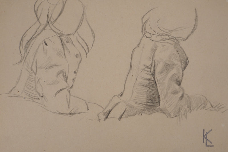 Léopold Franz KOWALSKI : Deux esquisses de veste, c, Dessin original (photo de détail 2) - Crédit photo : Galerie Art.Paris