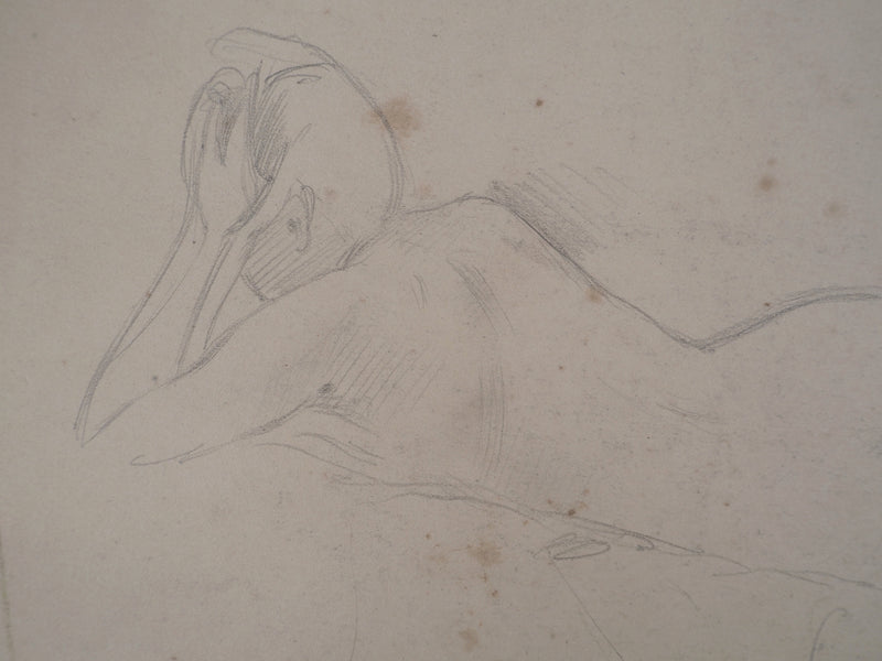 Léopold Franz KOWALSKI : Nu féminin de dos, c, Dessin original (photo de détail 3) - Crédit photo : Galerie Art.Paris