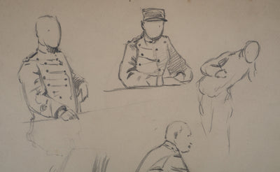 Léopold Franz KOWALSKI : Etude de l'uniforme militaire, c, Dessin original (photo de détail 3) - Crédit photo : Galerie Art.Paris