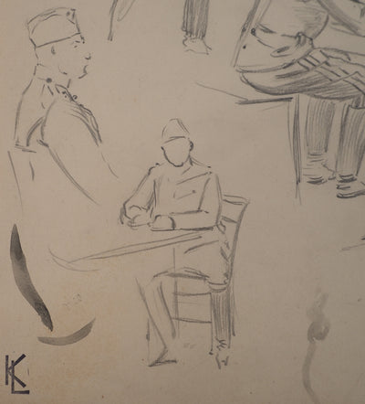 Léopold Franz KOWALSKI : Etude de l'uniforme militaire, c, Dessin original (photo de détail 5) - Crédit photo : Galerie Art.Paris