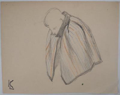 Léopold Franz KOWALSKI : Le soldat en cape, c, Dessin original (vue générale) - Crédit photo : Galerie Art.Paris