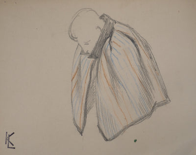 Léopold Franz KOWALSKI : Le soldat en cape, c, Dessin original (photo de détail 2) - Crédit photo : Galerie Art.Paris