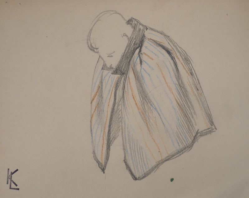 Léopold Franz KOWALSKI : Le soldat en cape, c, Dessin original (photo de détail 2) - Crédit photo : Galerie Art.Paris