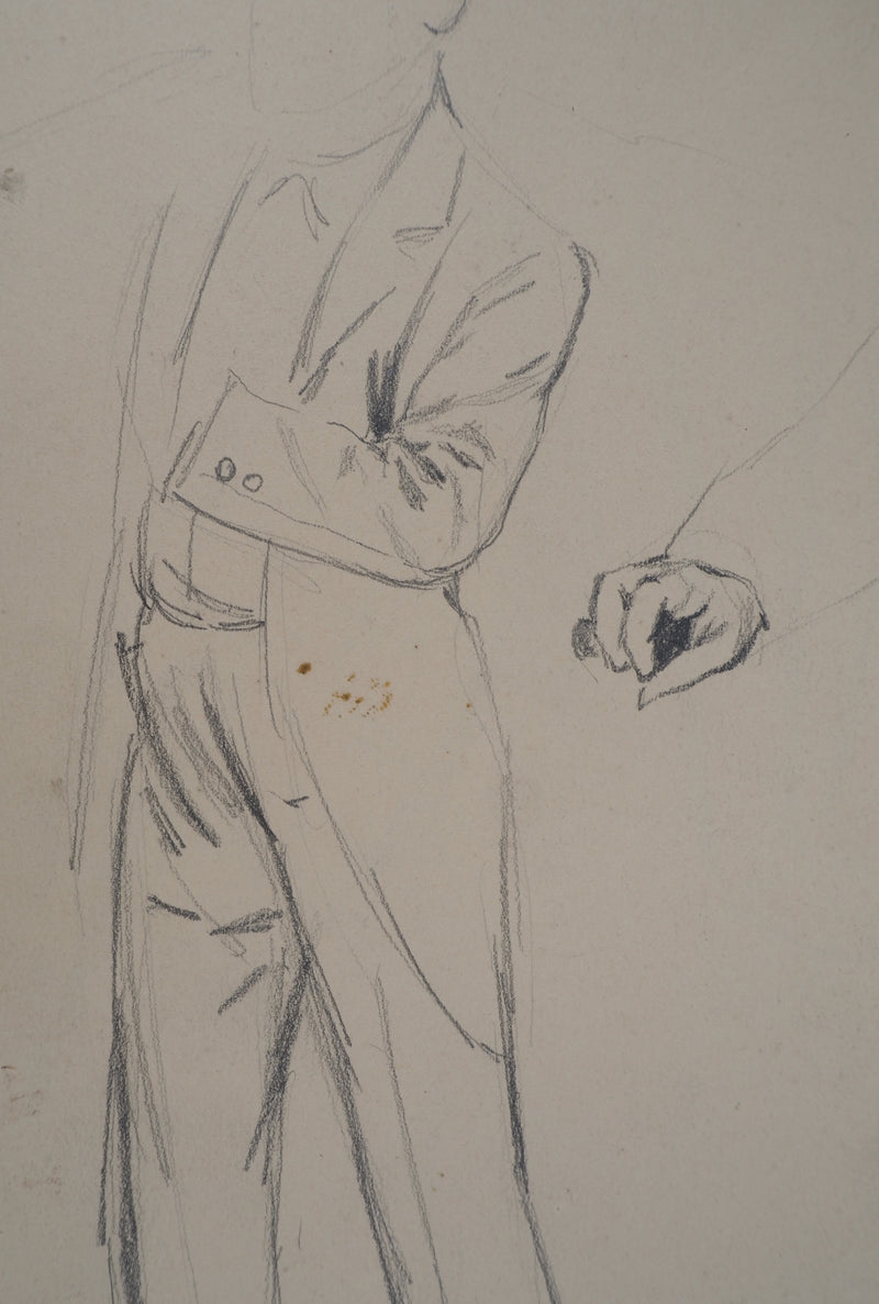 Léopold Franz KOWALSKI : Homme en smoking, c, Dessin original (photo de détail 3) - Crédit photo : Galerie Art.Paris