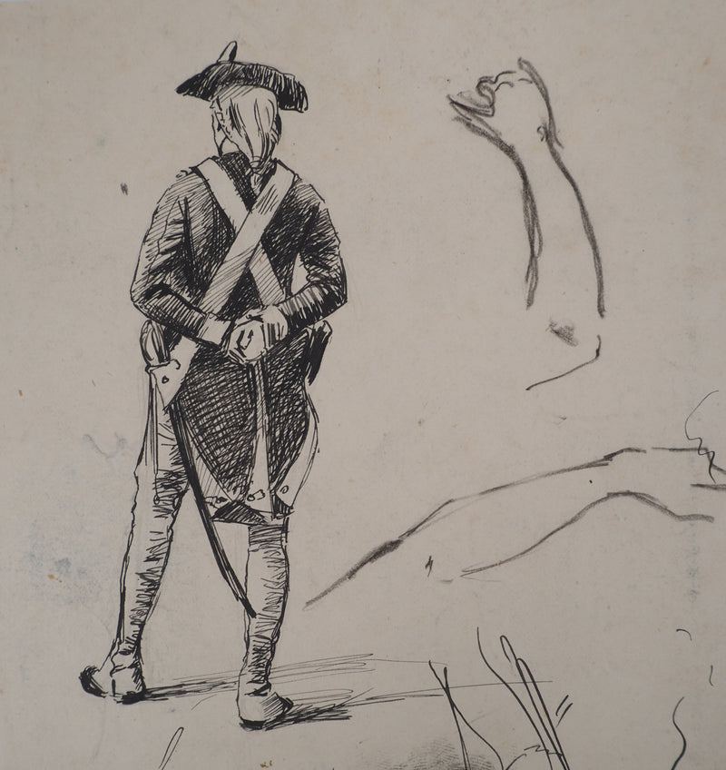 Léopold Franz KOWALSKI : Un soldat de dos, c, Dessin original (photo de détail 3) - Crédit photo : Galerie Art.Paris